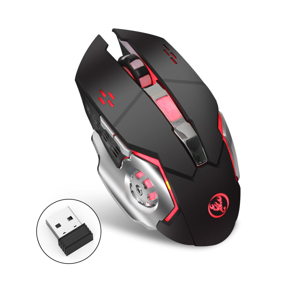 M70 2.4Ghz 2400Dpi Wireless Rechargeable Gaming Mouse Ergonomic Optical Mouse Black 4151093615056