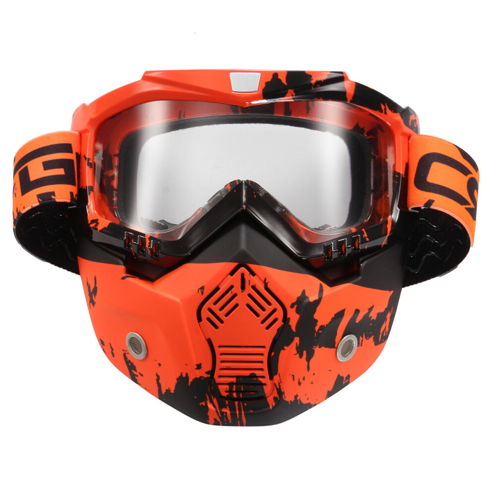 Detachable Modular Face Mask Shield Goggle Protect Motorcycle Helmet 4191026516449
