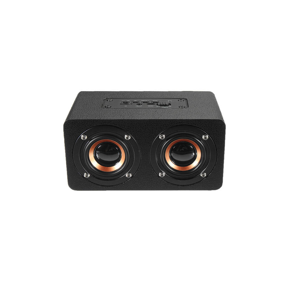 M5 Wooden Dual Driver Unit Tf Card Aux Fm Radio Stereo Bass Bluetooth Speaker With Mic 6901722566680