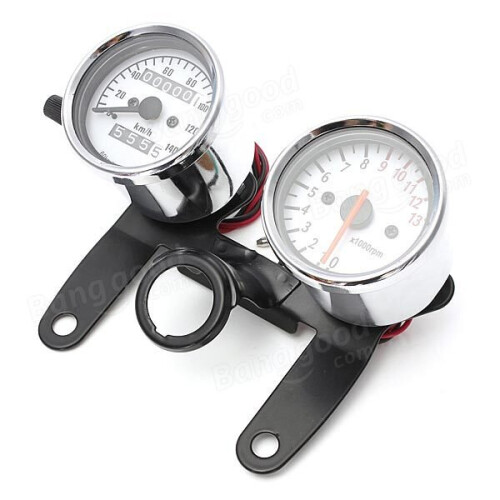 Motorcycle Odometer Tachometer Speedometer Gauge with Black Bracket 1