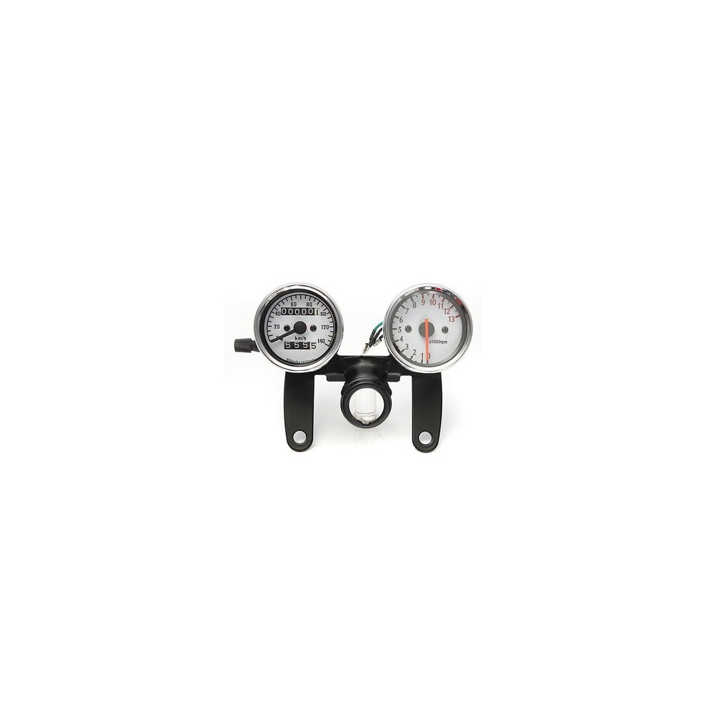 Motorcycle Odometer Tachometer Speedometer Gauge With Bracket Black 5202984934479