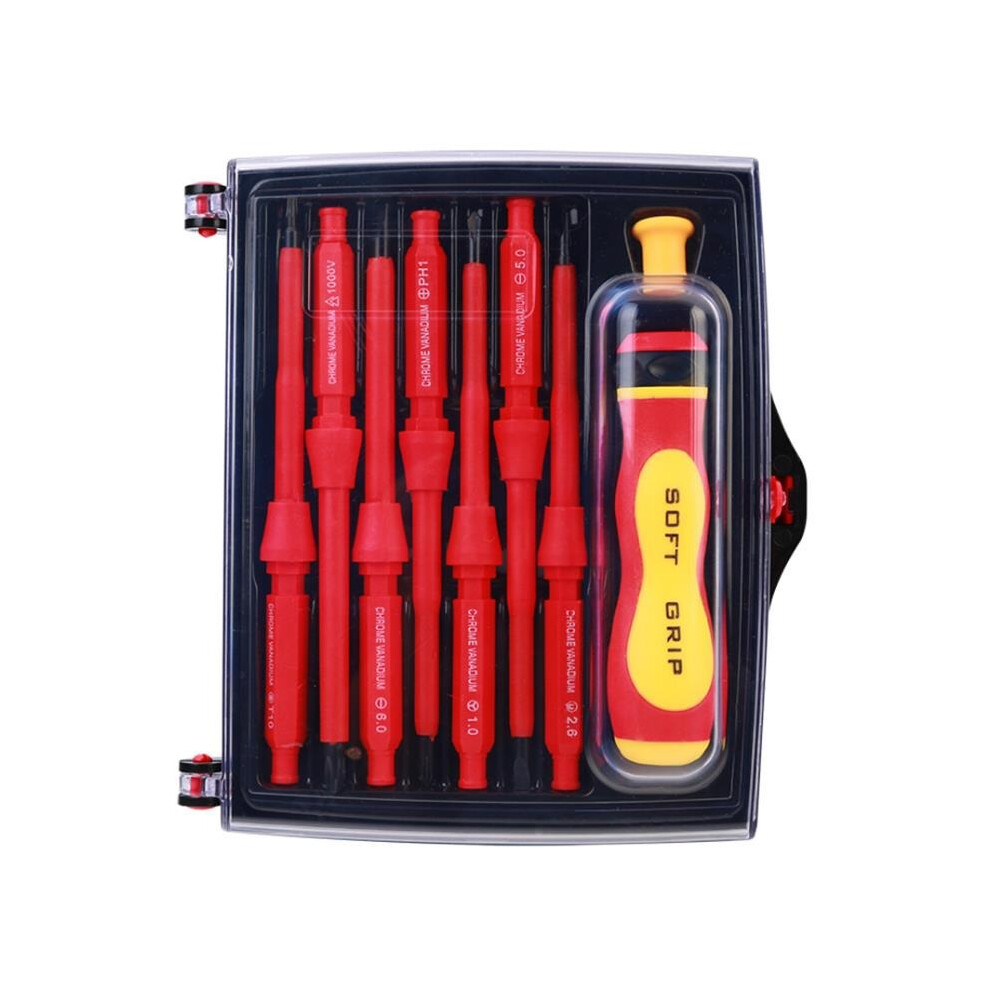 1Set 8Pcs Insulated Screwdriver Set W/ Magnetic Screwdriver Bits Electrician Repair Tools Kit 840079353627