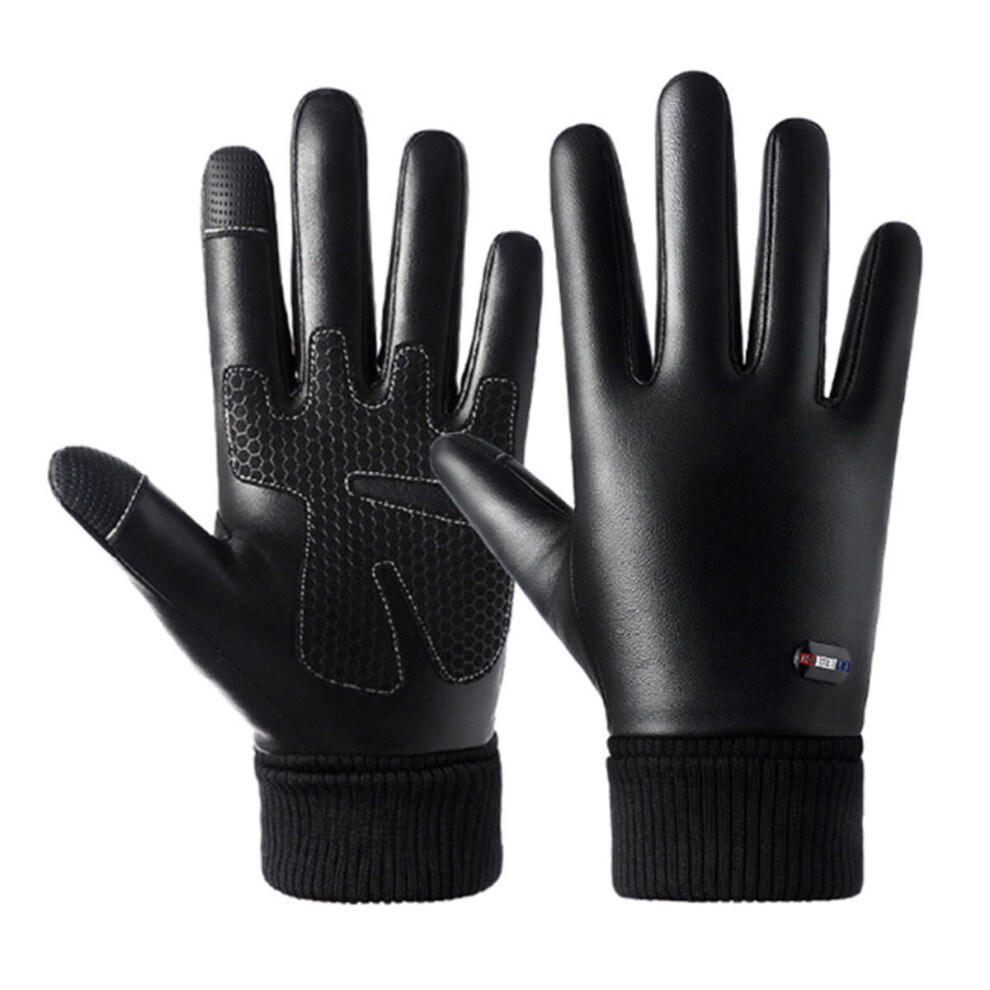 Winter Warm Thermal Leather Gloves Ski Snowboard Cycling Touch Screen Waterproof FULL FINGER STYLE