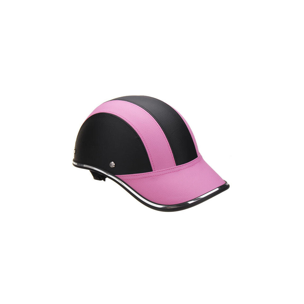 Black & Pink Anti-Uv Motorcycle Bike Scooter Half Helmet Baseball Cap Hard Hat Pink,Black 5202984936565