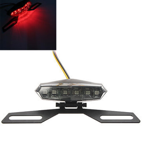 6LED Motorcycle Quad Scooter SMD Number Plate Tail Light Triangle 1