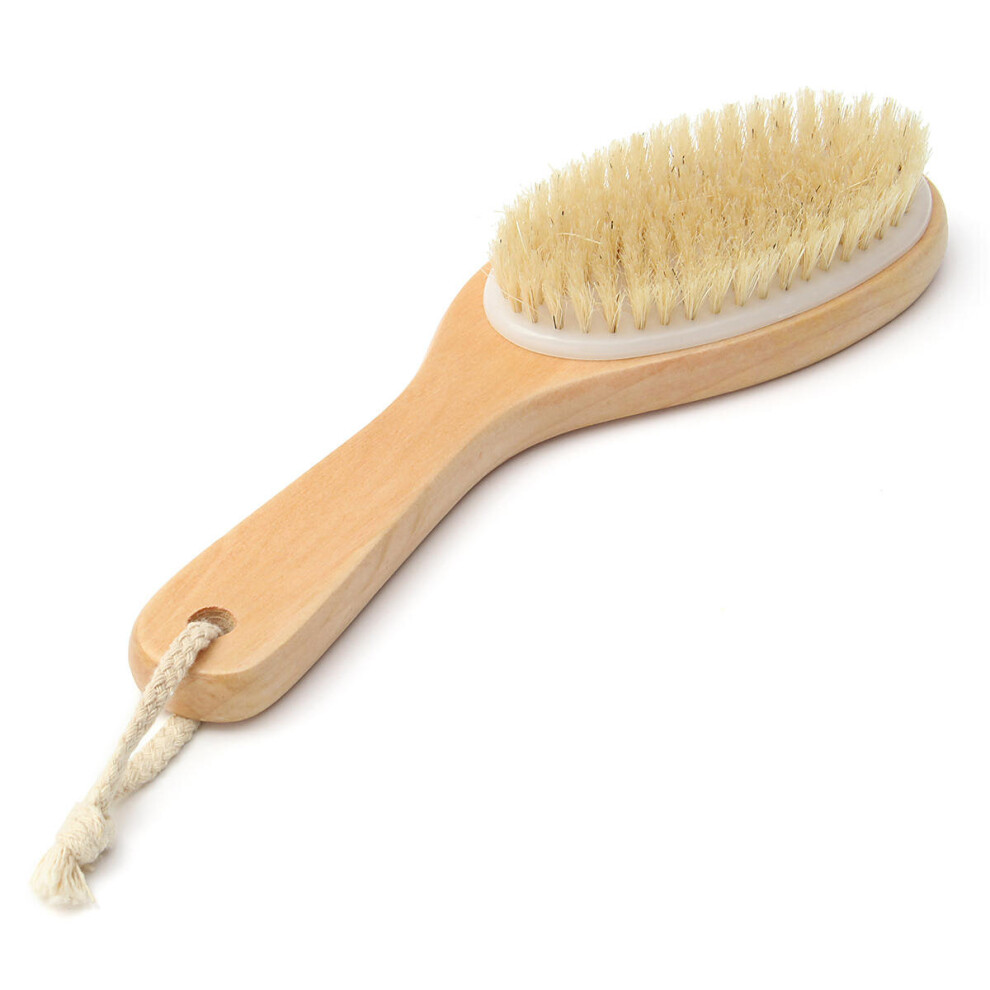 2 Pcs Natural Bristle Full Body Massage Dry Skin Exfoliation Bath Brush Detox Fight Cellulite Tool