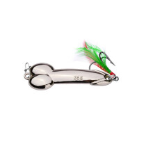 DW383 5PCS DD Spinner Spoon Lure Hard Lure Fishing Lure with Hook SILVER