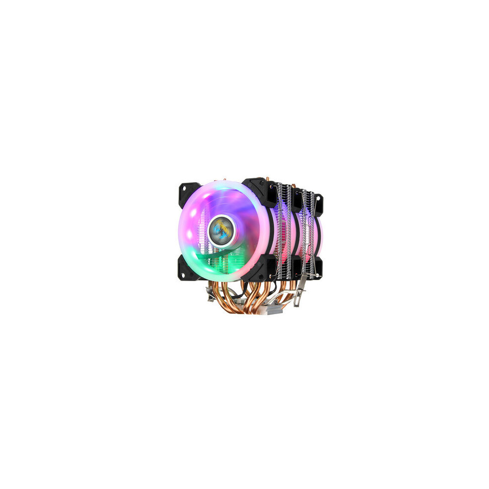 Colorful Backlit 3Pin 3 Fans 4 Copper Tube Dual Tower Cpu Cooling Fan Cooler Heatsink For Intel Amd 6441594786941