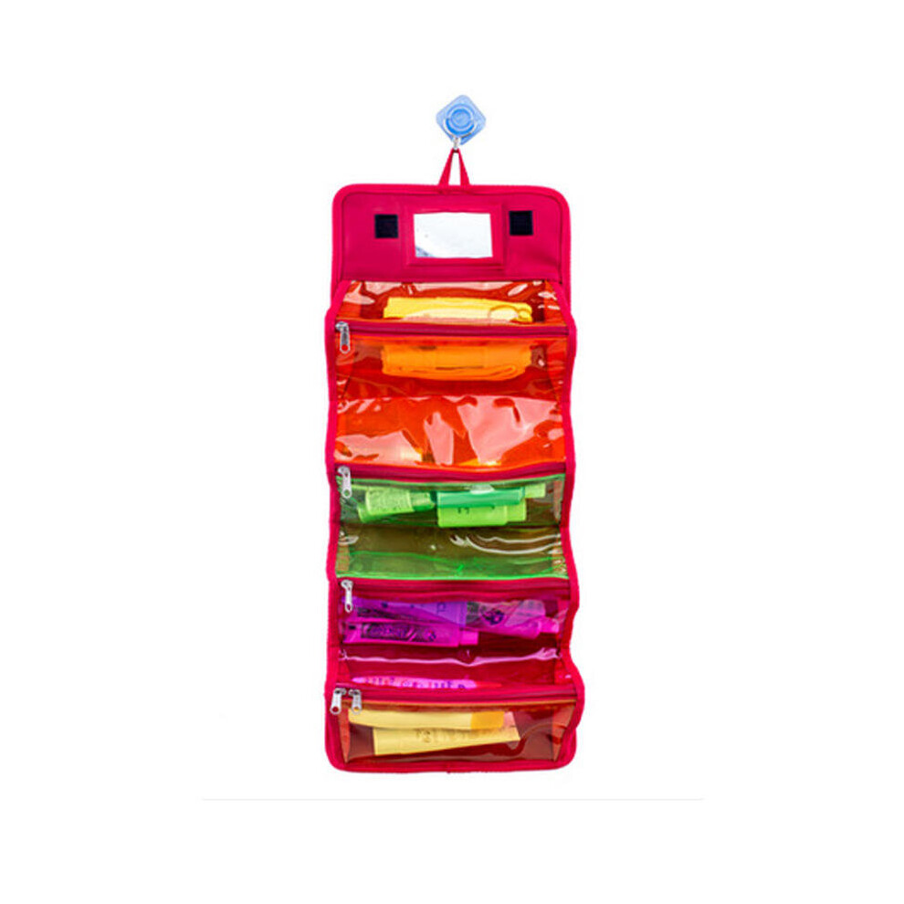 Nylon Outdoor Travel Foldable Cosmetic Bag Large Capacity Hanging Shower Makeup Bag