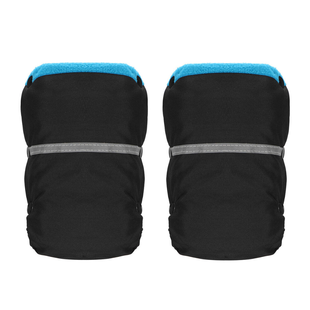 Winter Warm Mittens Pram Pushchair Gloves Relflective Hand Muff Waterproof Stroller Glove BLUE COLOR
