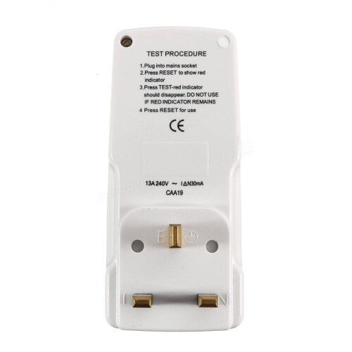 220V 13A RCD Safety Adapter Plug Power Circuit Breaker Socket Test Reset Switch 2