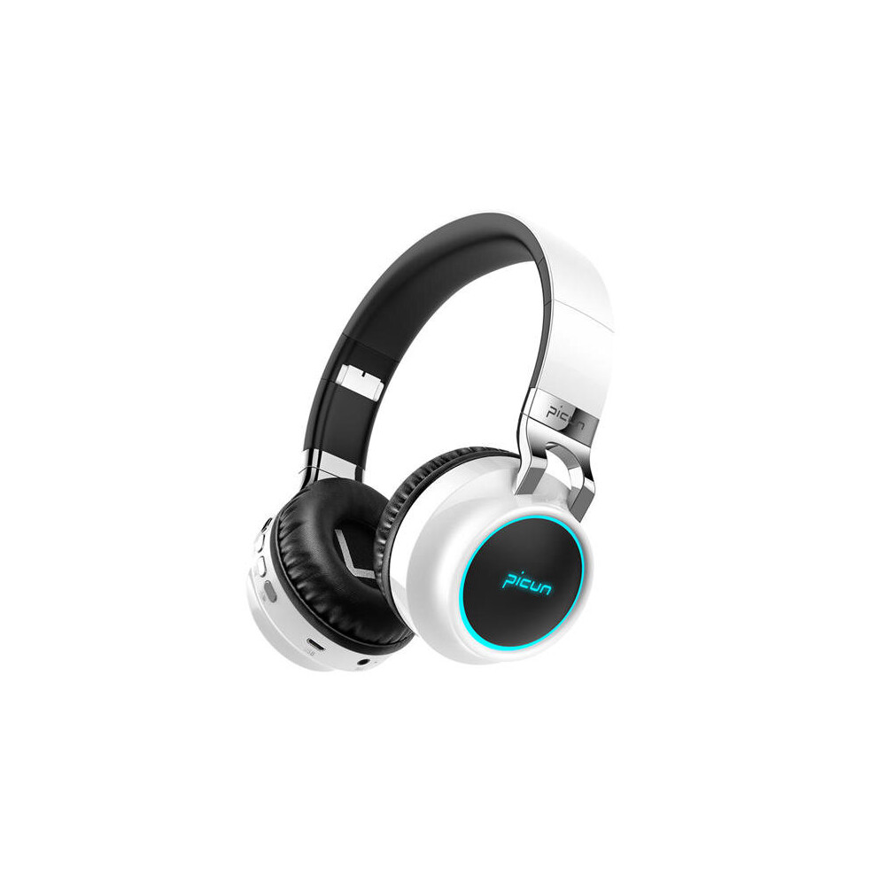 P60 Led Flashing Colorful Bluetooth Headphone With Mic Aux Tf Card Handsfree Call Color White 7082497832459