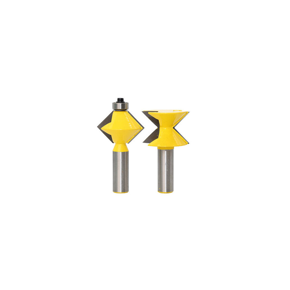 2Pcs 1/2 Inch Shank 90 Degree Mortise And Tenon Router Bit For Woodworking 8651949789901