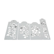 2 set  DIY Cake Cookie Flower Fondant Side Reusable Baking Stencil Wedding Decor