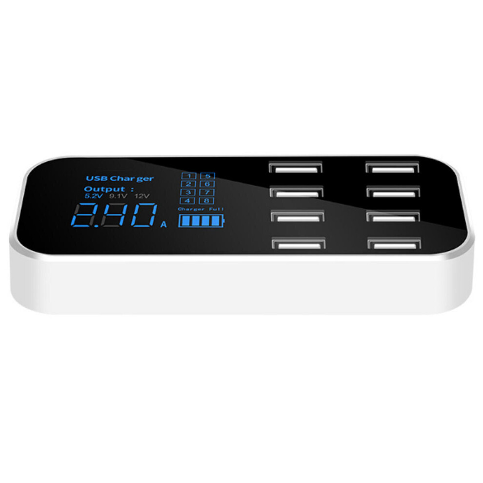 5V 8A 40W Smart Usb Car Display Usb Charger Adapter 8 Ports Led Digital Display Charging Station 840079086181