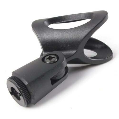 2 Pcs Universal Plastic Microphone Clip Clamp Holder Flexible Rubberized Stand Bracket for Wired Wireless Microphone 1