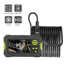 LCD Handheld Industrial Borescope 4.3 Inch HD 1920X1080P Digital Borescope Colorful Screen 8.0mm IP67 Waterproof Lens with 2M Hard Wire