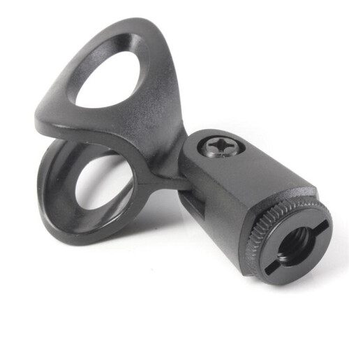 2 Pcs Universal Plastic Microphone Clip Clamp Holder Flexible Rubberized Stand Bracket for Wired Wireless Microphone 2