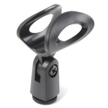 2 Pcs Universal Plastic Microphone Clip Clamp Holder Flexible Rubberized Stand Bracket for Wired Wireless Microphone