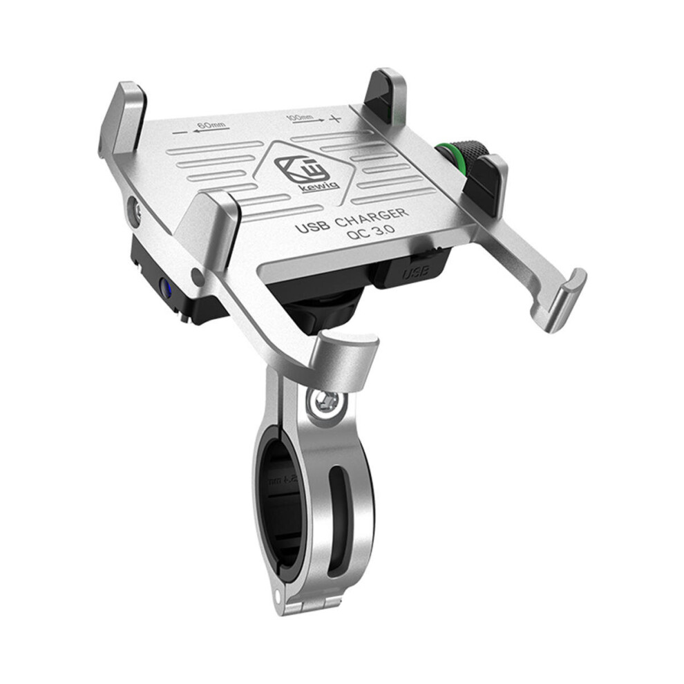 12/24V Qc3.0 Fast Usb Charger Ip66 Aluminium Motorcycle Phone Holder Mount Waterproof Color Silver 5202984944577
