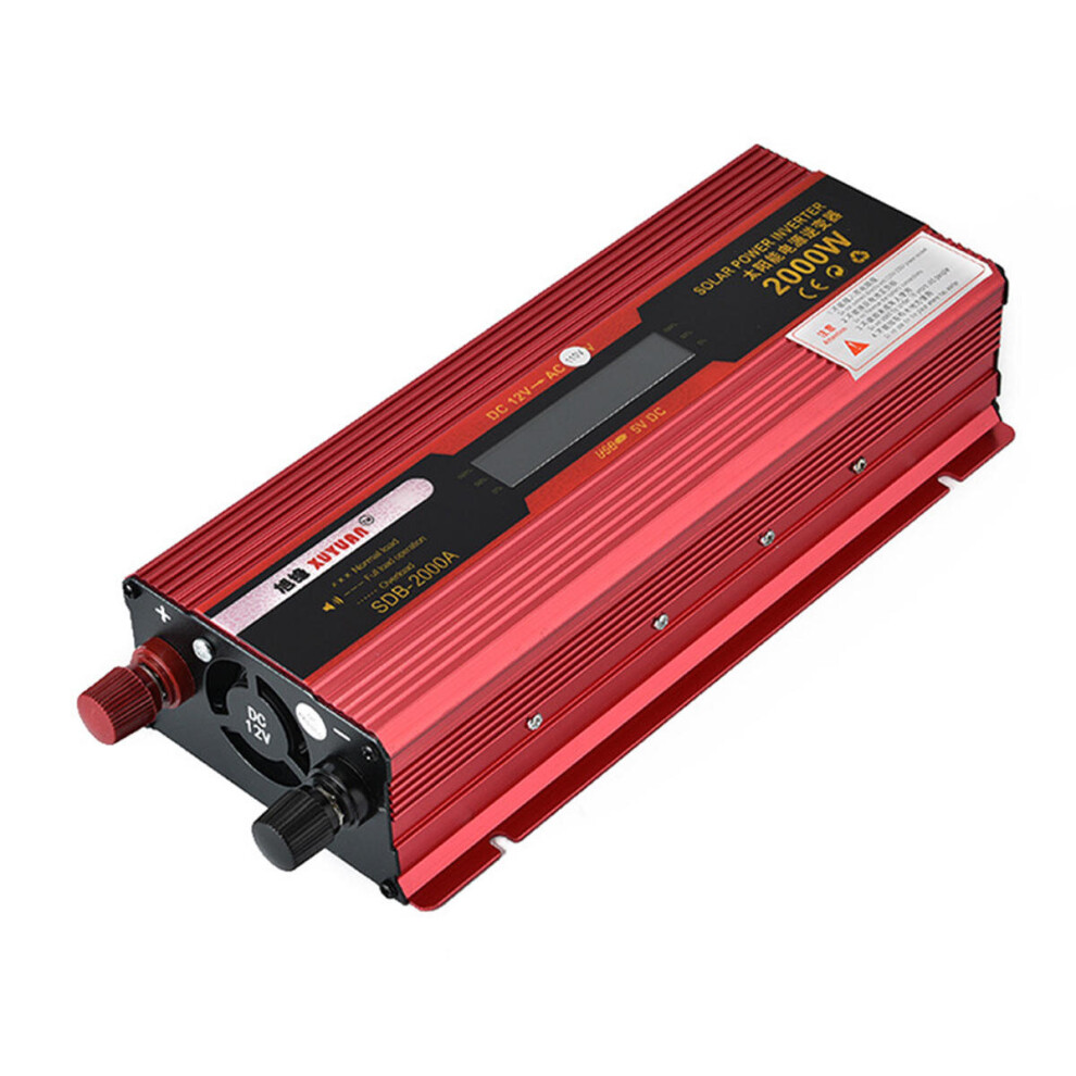 2000W Solar Power Inverter 12V To 110V Car Inverter With Lcd Screen 4191026506198