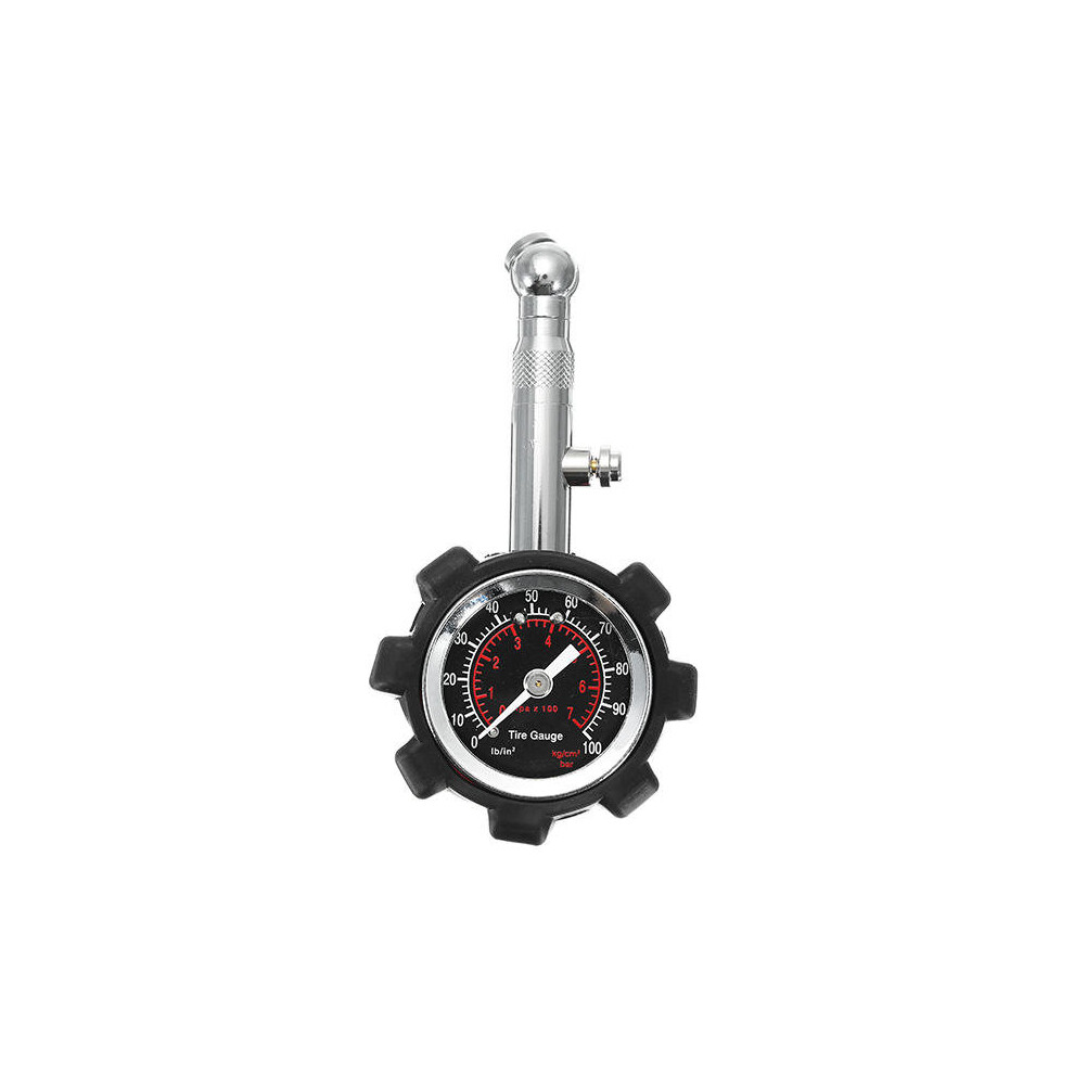 100Psi Tire Inflator Gauge Meter Tools For Car Motorcycle Truck Suv Balls 840079090003