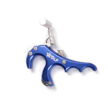 Archery Compound Bow Steel Hunting 4 Finger Steel Grip Arrow Quick Bow Release Aid Adapter BLUE COLOR