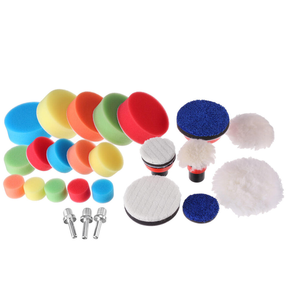 30Pcs 1 2 3 Inch Buffer Compound Waxing Polishing Wheel Tool Sponge Pad 6901722573947