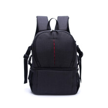 Water-resistant Anti-Theft Camera Bag Backpack Charge Earphone Hole for DSLR Camera Lens Tripod black
