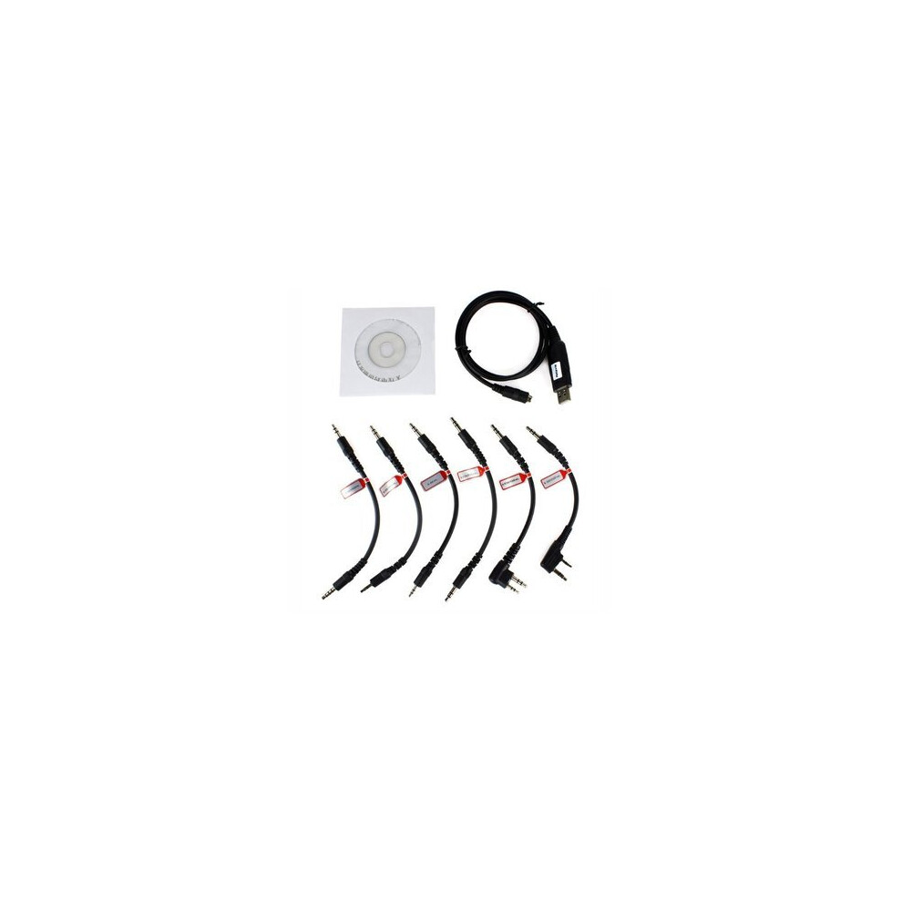 6 In 1 Usb Programming Cable For Yaesu Baofeng Uv-5R Bf-888S For Kenwood Puxing For Motorola For Icom Radio Walkie Talkie C9002a 4151093684526