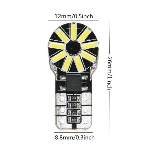 10Pcs T10 Decoding Width Light W5W 4014 18SMD Parking Light For Motorcycle Car 1