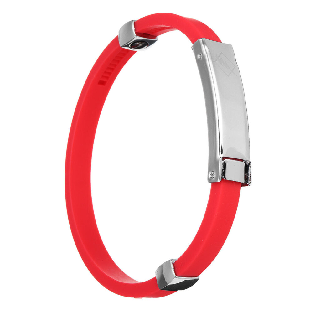 Portable Anti Static Titanium Ionic Magnetic Wristband Silicone Bracelet Balance Band Color Black/Red 840079089601