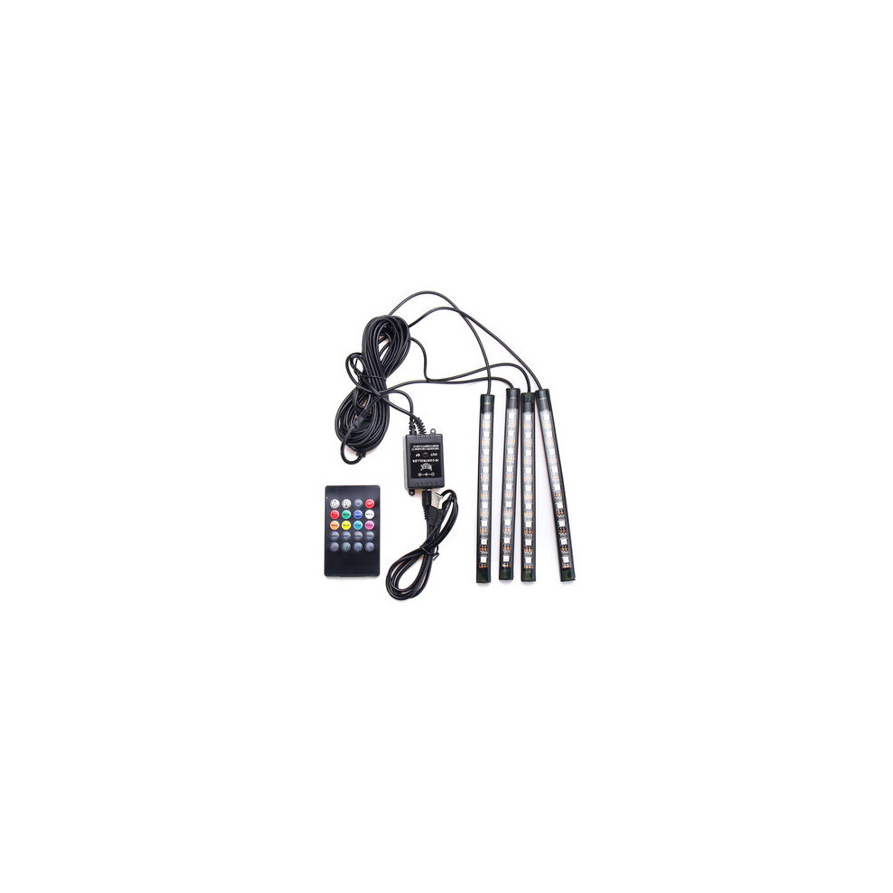 4Pcs Usb Led Car Interior Decoration S Rgb Floor Atmosphere Strip Music Control Neon Lamp Light 4191026599442