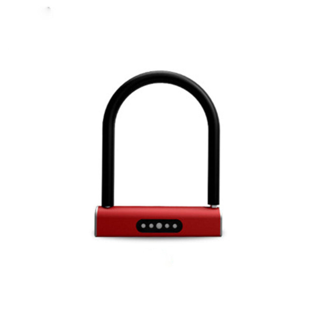 Smart Keyless U-Type Lock Keyboard Password Bicycles Motorcycles Lock Battery Operated Unlock Door Lock RED COLOR-image-OPC-P79CFB6-NEW