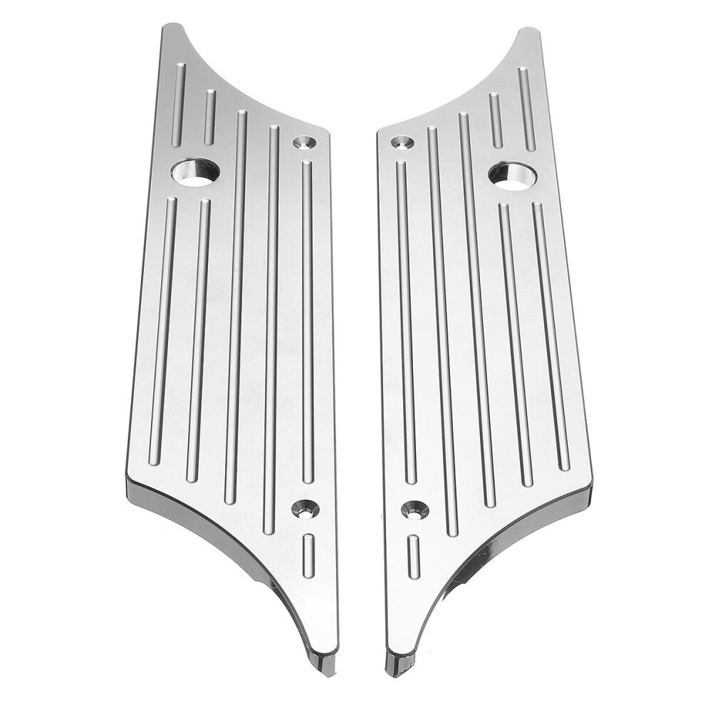 Hard Saddle Bag Bags Latch Cover Face For Harley Touring Glide 1993-2013 Silver 4191026592979