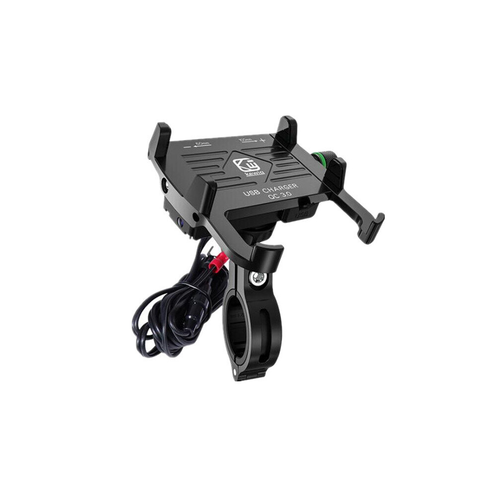 12/24V Qc3.0 Fast Usb Charger Ip66 Aluminium Motorcycle Phone Holder Mount Waterproof Color Black 5202984944560
