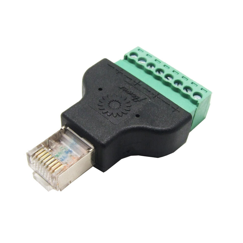 Rj45 Network Adapter 8P8c Crystal Head To 8Pin Terminal Rj45 To Screw Term Block Adapter 840079085474