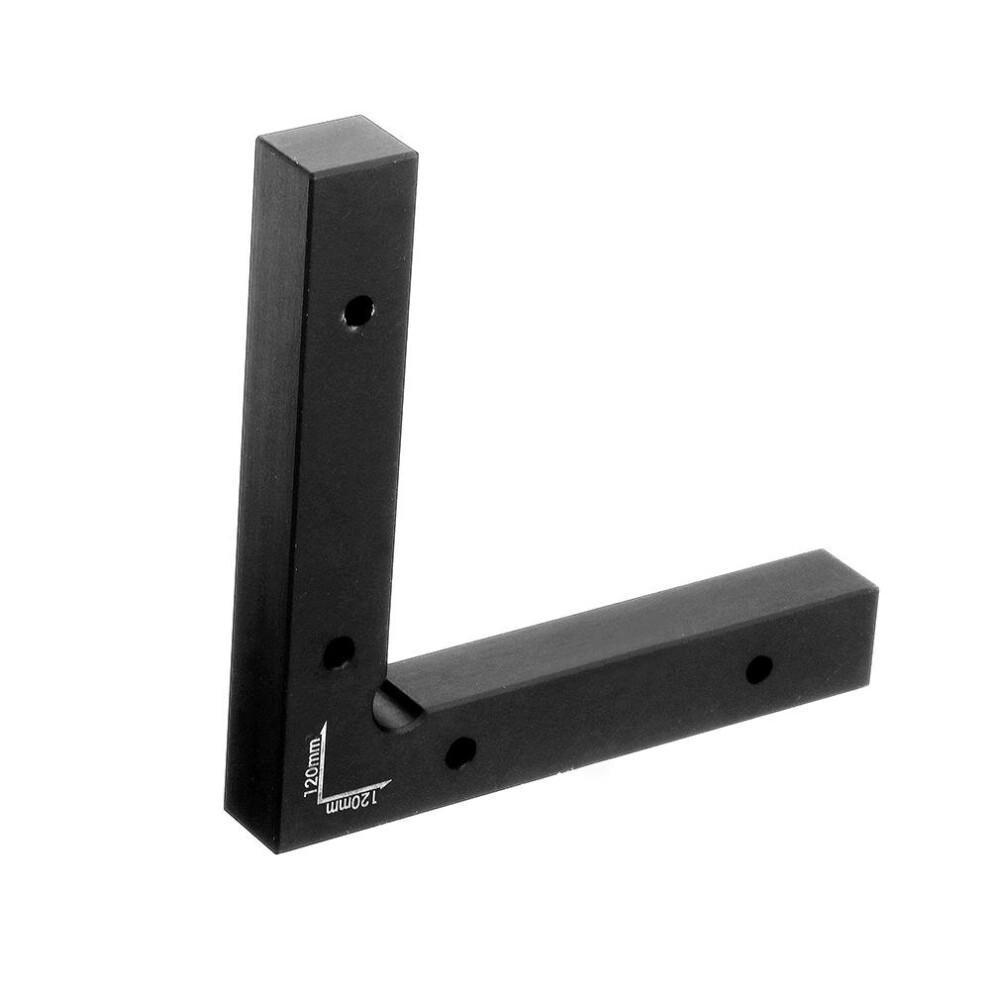 Black Aluminium Alloy 90 Degree 120X120mm Precision Clamping Square Woodworking Machinist Square Positioning Right Angle Clamping Measure 8651954789361