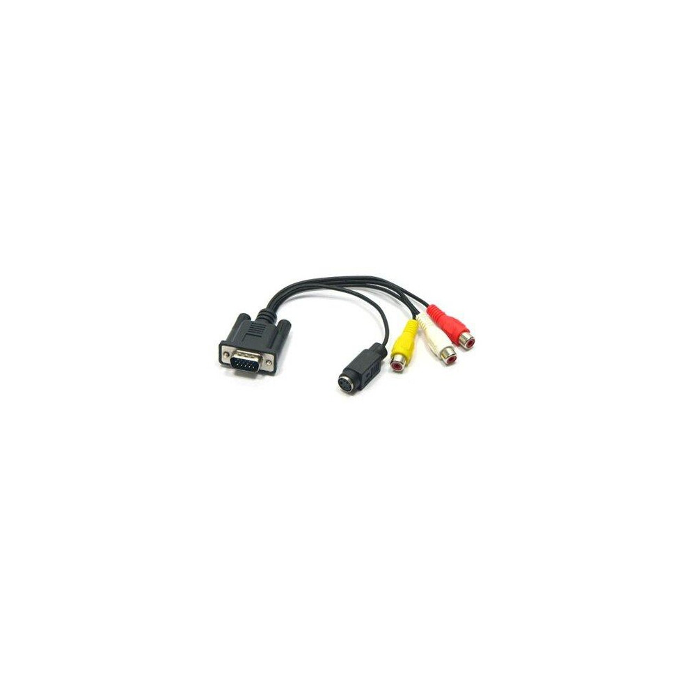 Pc Vga To S-Video Av Rca Tv Out Converter Adapter Cable 4191026531992