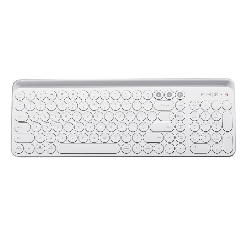 104Keys Wireless Bluetooth Dual Mode Membrane Keyboard White 4191026561852