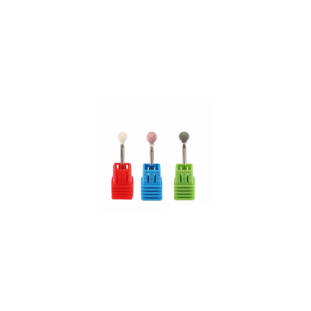 3PCS   Electric Nail Drill Bits Replacement Polishing Heads Ceramic Acrylic Manicure Tool