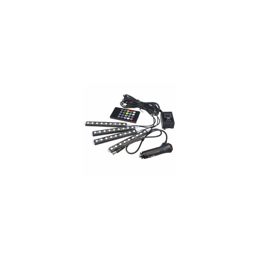 Rgb Led Car Decoration Lights Interior Atmosphere Glow Sticker Strip Lights With Remote Control 4191026599114