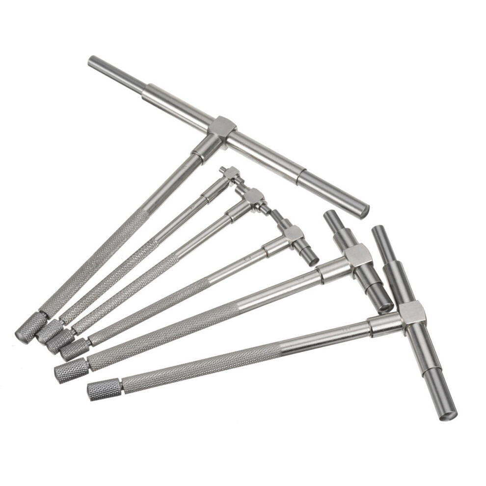 6Pcs Precision Telescopic Gage Micrometer Bore Measurement Ruler Tool 840079349545