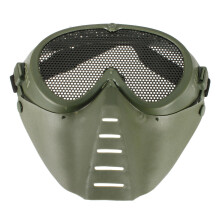 Airsoft Games Full Face Mask Nose Eyes Protector Safety Mesh Guard GREEN COLOR