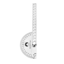 140mm 180 Degree Adjustable Protractor Multifunction Stainless Steel Roundhead Angle Ruler Mathematics Measuring Gauge Tool