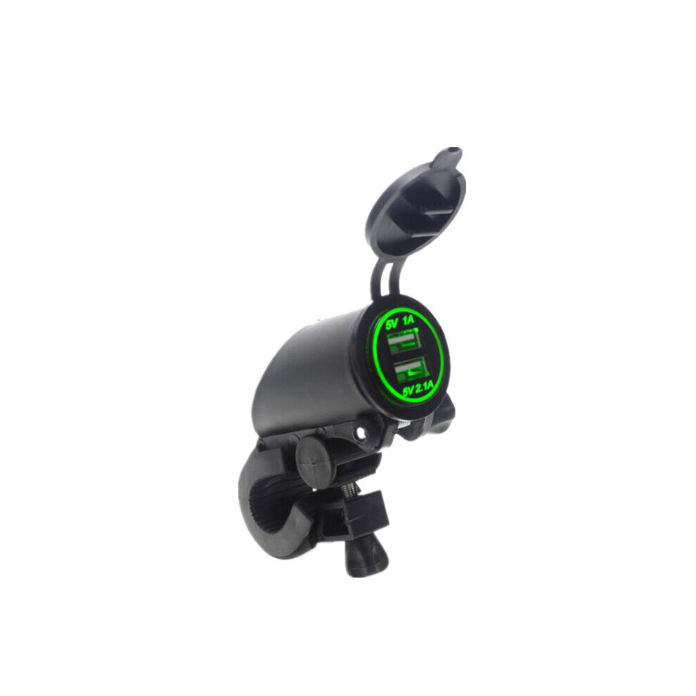 28Mm 5V 4.2A Led Dual Usb Charger 12-24V Socket Power Supply Waterproof Motorcycle Bike Car Boat Green Light 840079324627