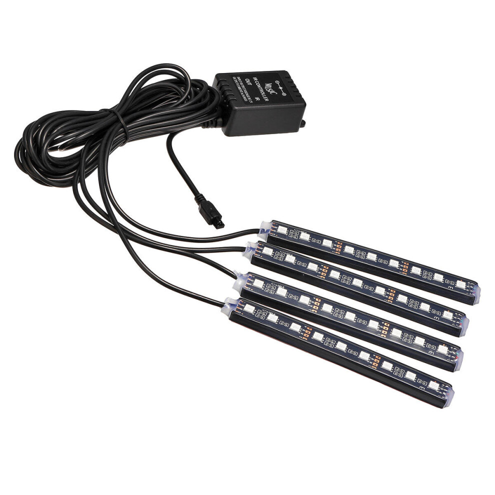 Rgb 9 Led Wireless Remote Voice Control Atmosphere Strip Usb Motorcycle Lamp Light 840079319845