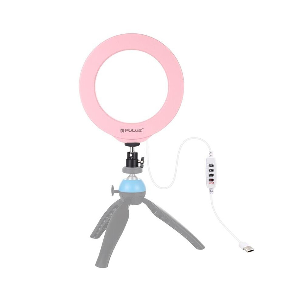 Pu378f Usb 4.7Inch 3 Modes 3200K-5500K Dimmable Led Video Ring With Cold Shoe Tripod Ball Head For Youtube Tiktok Live Streaming Light/Pink 4151093600441