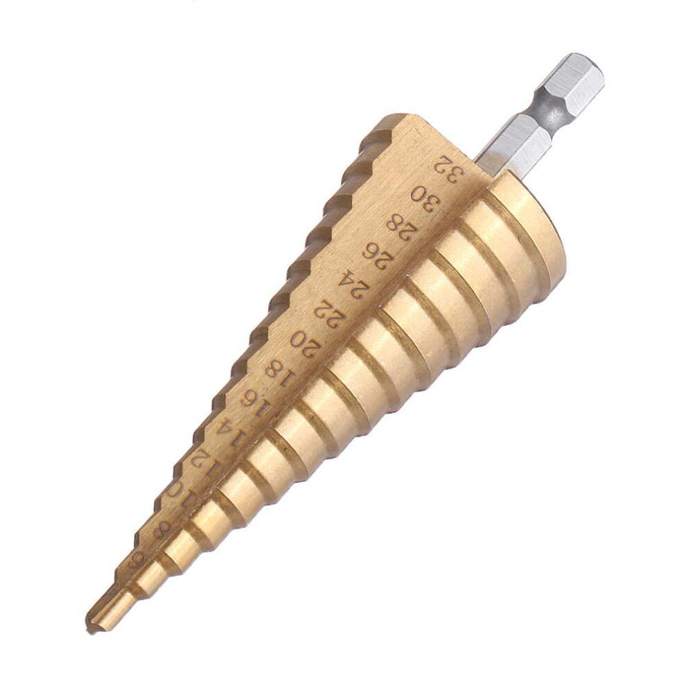 4-32Mm Titanuim Coated Hss Step Drill Bit 8651951789326