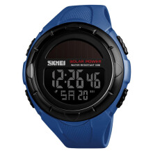 1405 Solar Power Digital Watch Stopwatch Luminous Display Alarm Calendar Outdoor Sport Watch